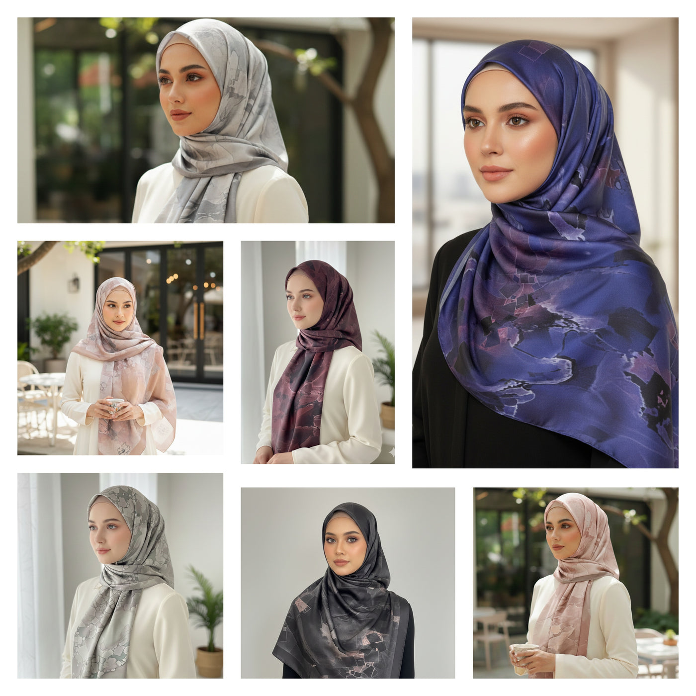 NA-142 Watercolour Silk MODAL Hijabs - Memsaab Online