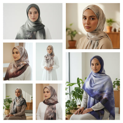 NA-141 Watercolour Silk MODAL Hijabs - Memsaab Online