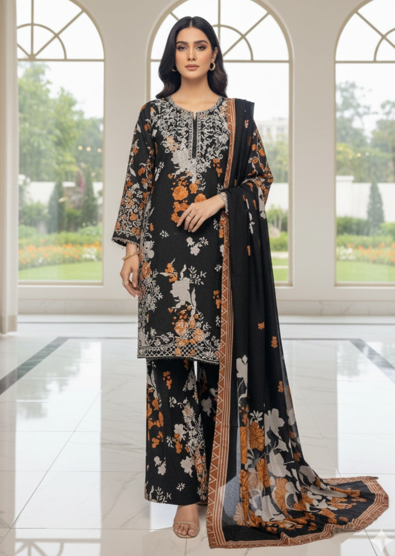 SMRF-22 -Readymade luxury Khaddar Suit 2025 - Memsaab Online