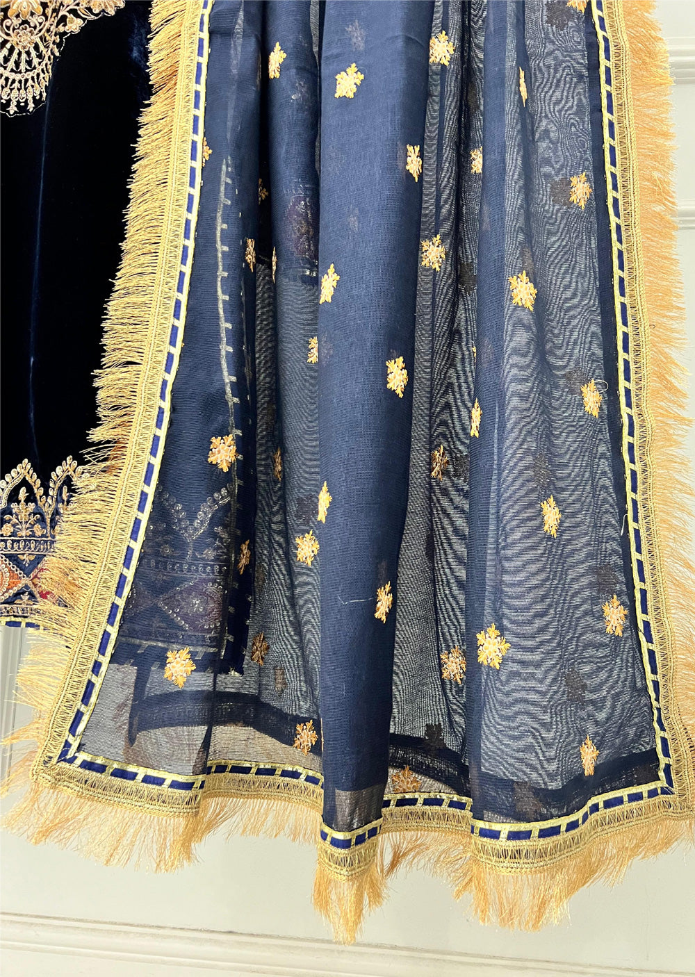 RK6102 - Navy Readymade Velvet Suit - Memsaab Online