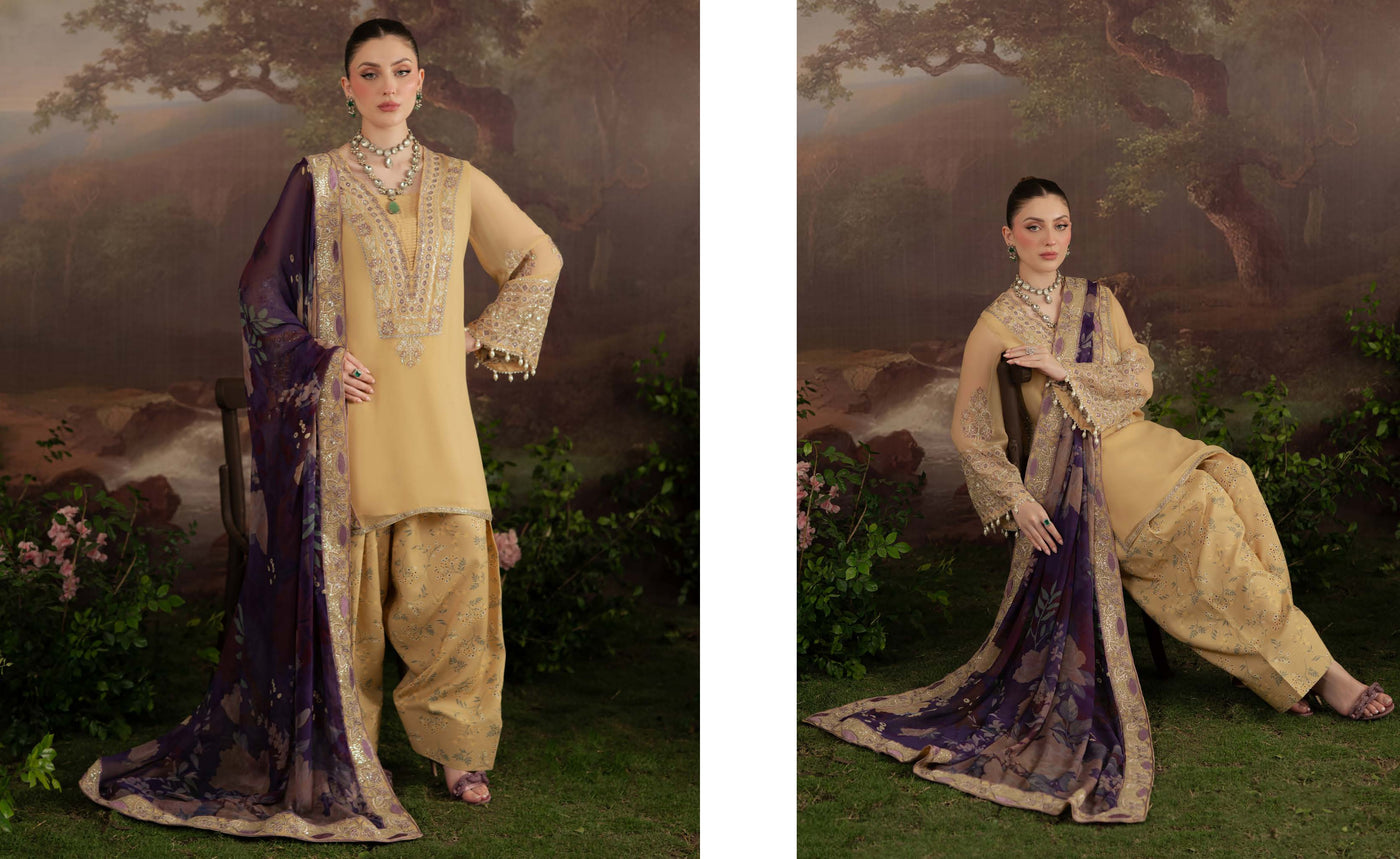 AM-14 Nureh Amaya Lux Chiffon Suit - Memsaab Online