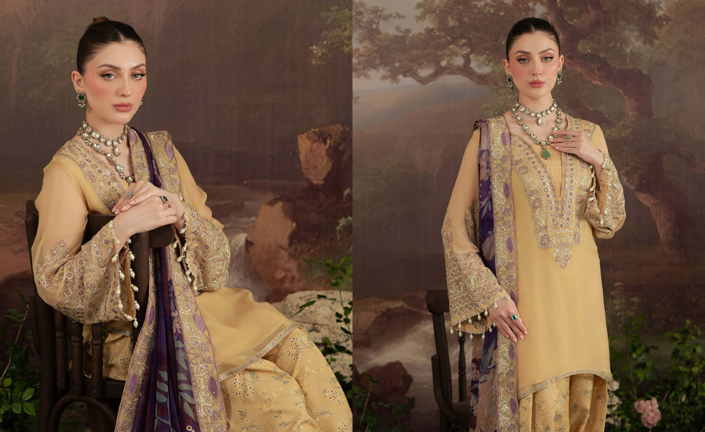 AM-14 Nureh Amaya Lux Chiffon Suit - Memsaab Online