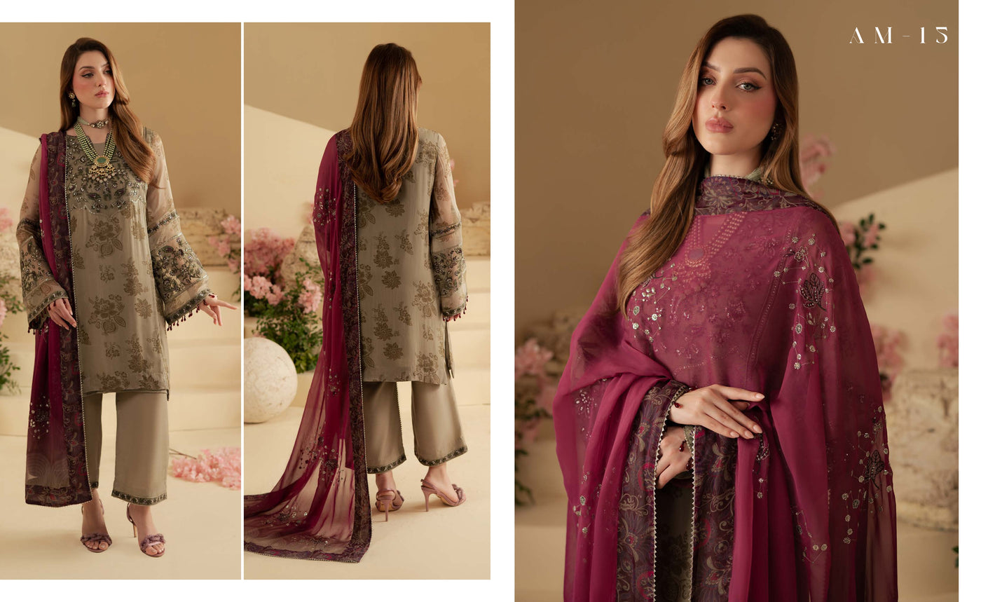 AM-15 Nureh Amaya Lux Chiffon Suit - Memsaab Online