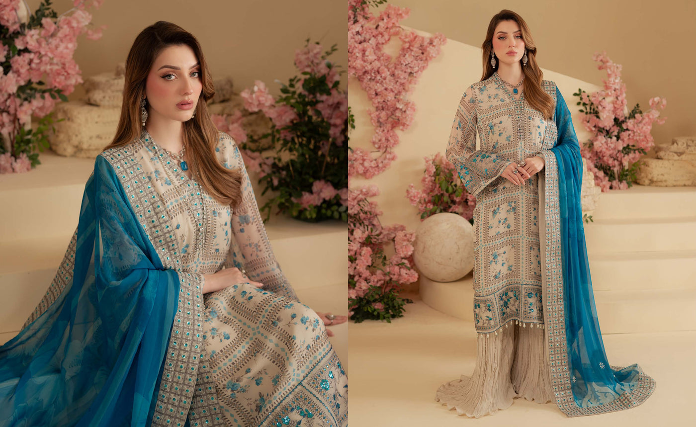 AM-17 Nureh Amaya Lux Chiffon Suit - Memsaab Online