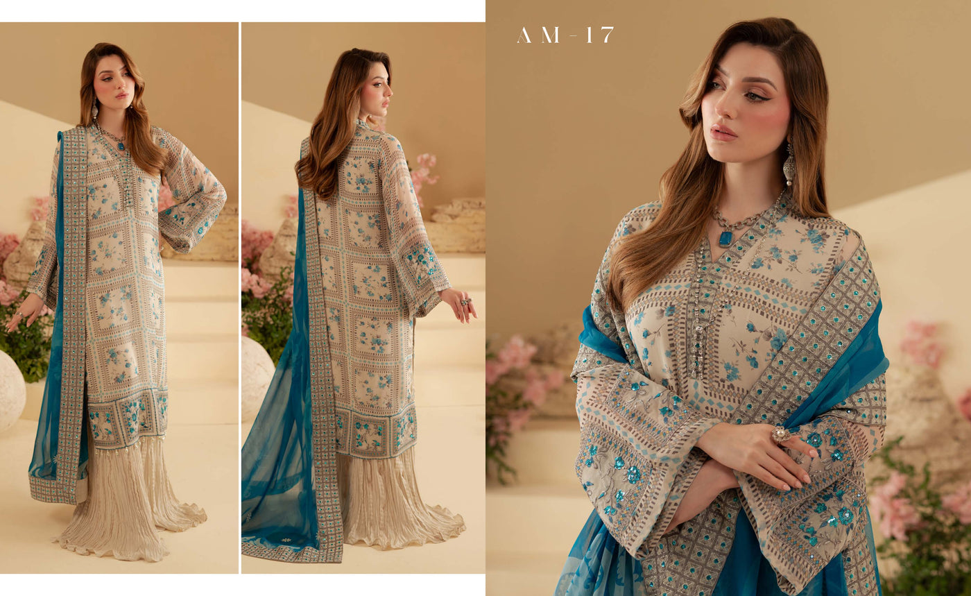 AM-17 Nureh Amaya Lux Chiffon Suit - Memsaab Online
