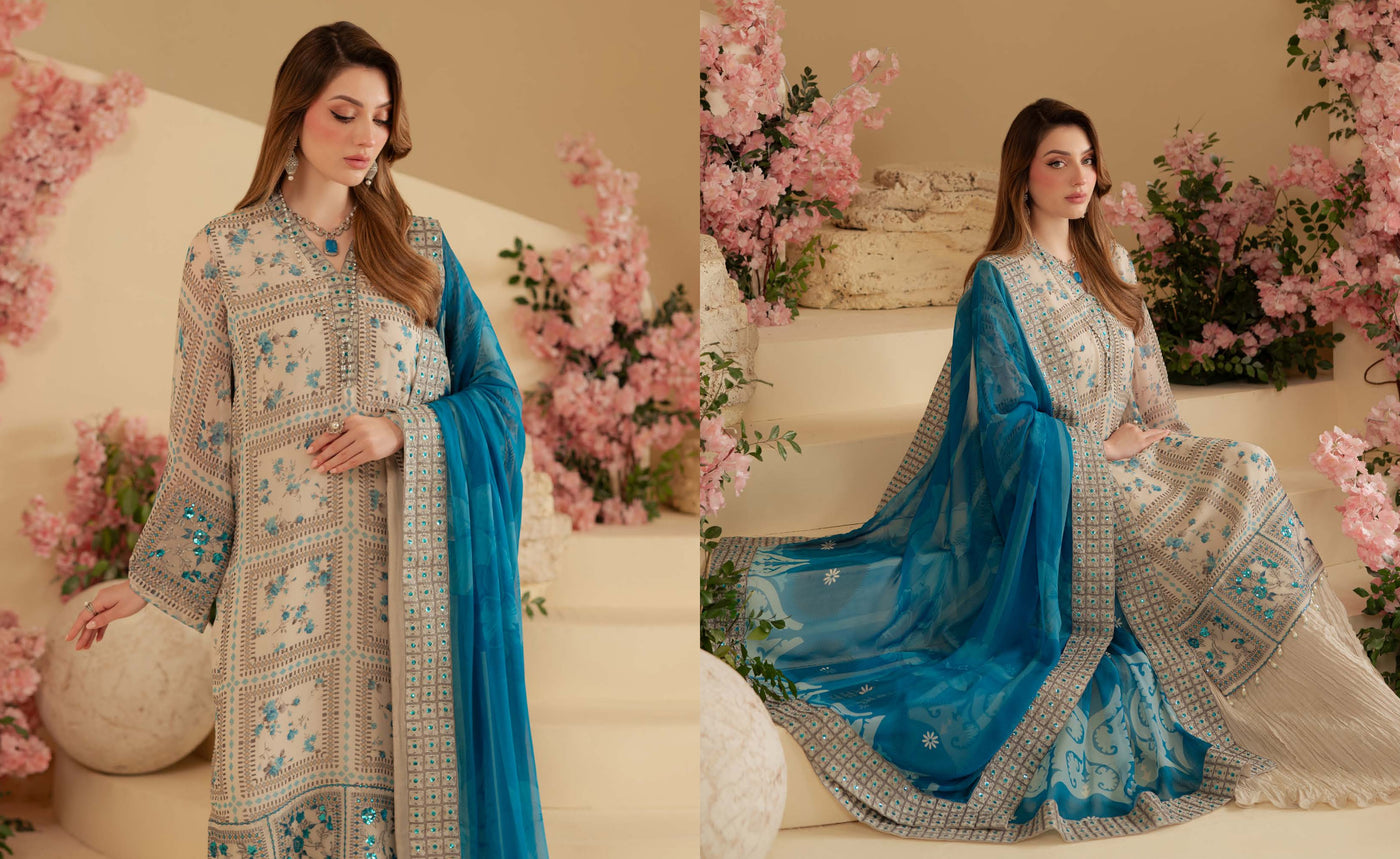 AM-17 Nureh Amaya Lux Chiffon Suit - Memsaab Online