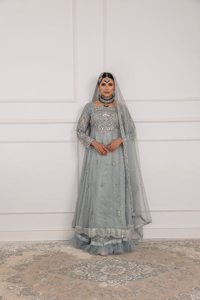 SRB1205 - Rehana - Duck Blue Sehrish.B Designer - Memsaab Online