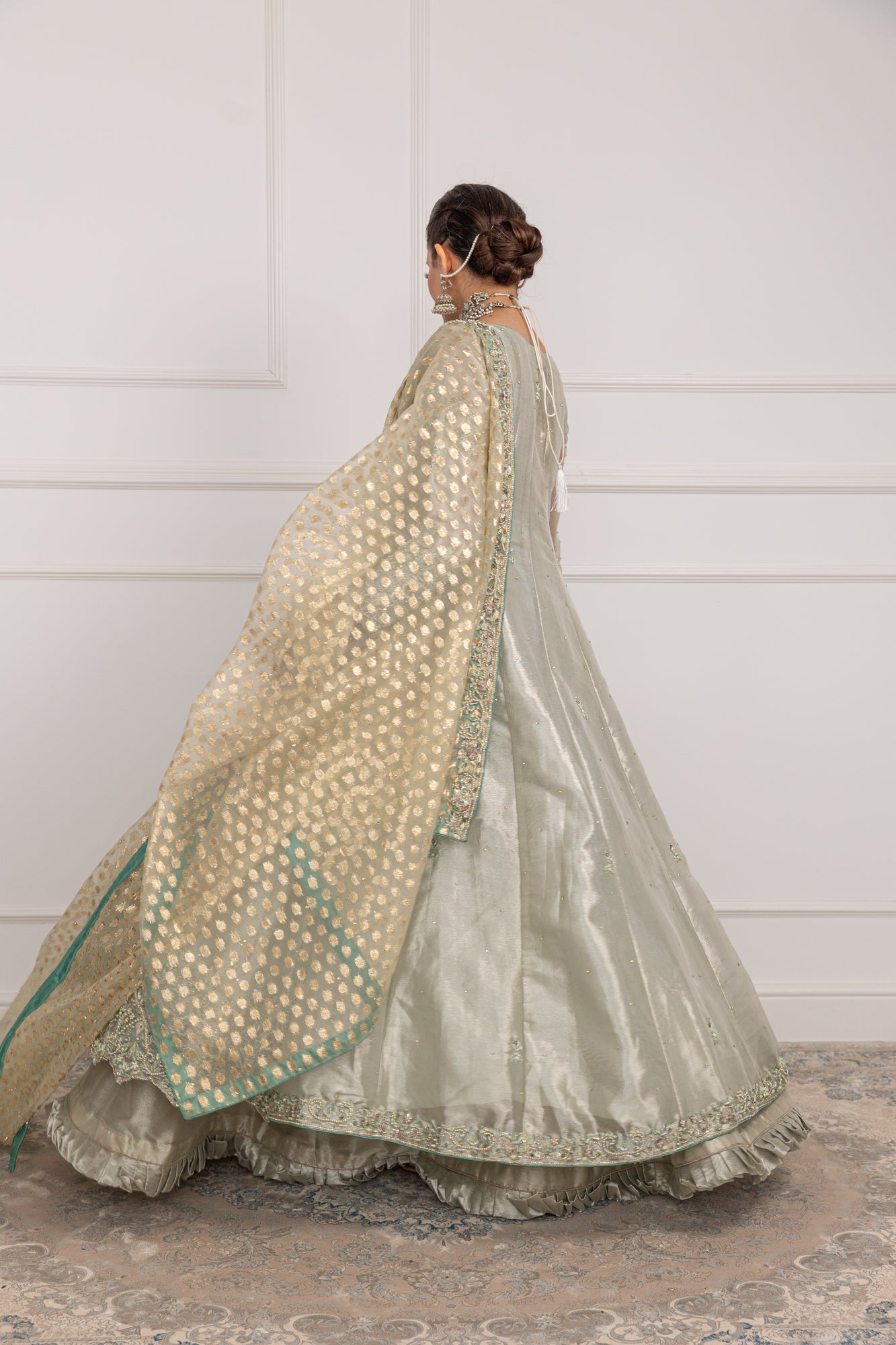 SRB1207 - Qudsia - Mint Sehrish.B Designer - Memsaab Online