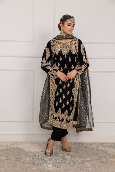 SRB1209 - Imaad - black Sehrish.B Designer - Memsaab Online