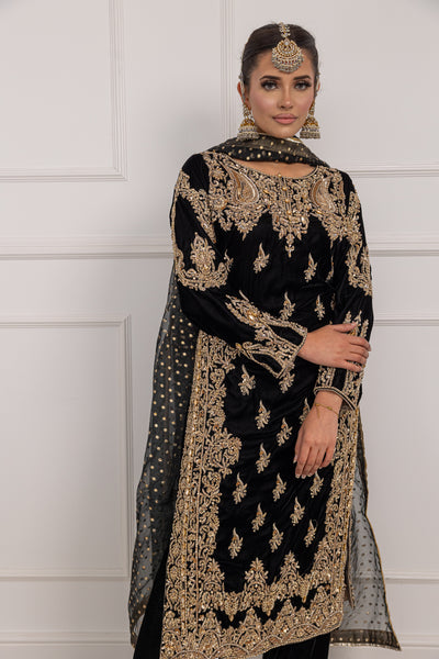 SRB1209 - Imaad - black Sehrish.B Designer - Memsaab Online