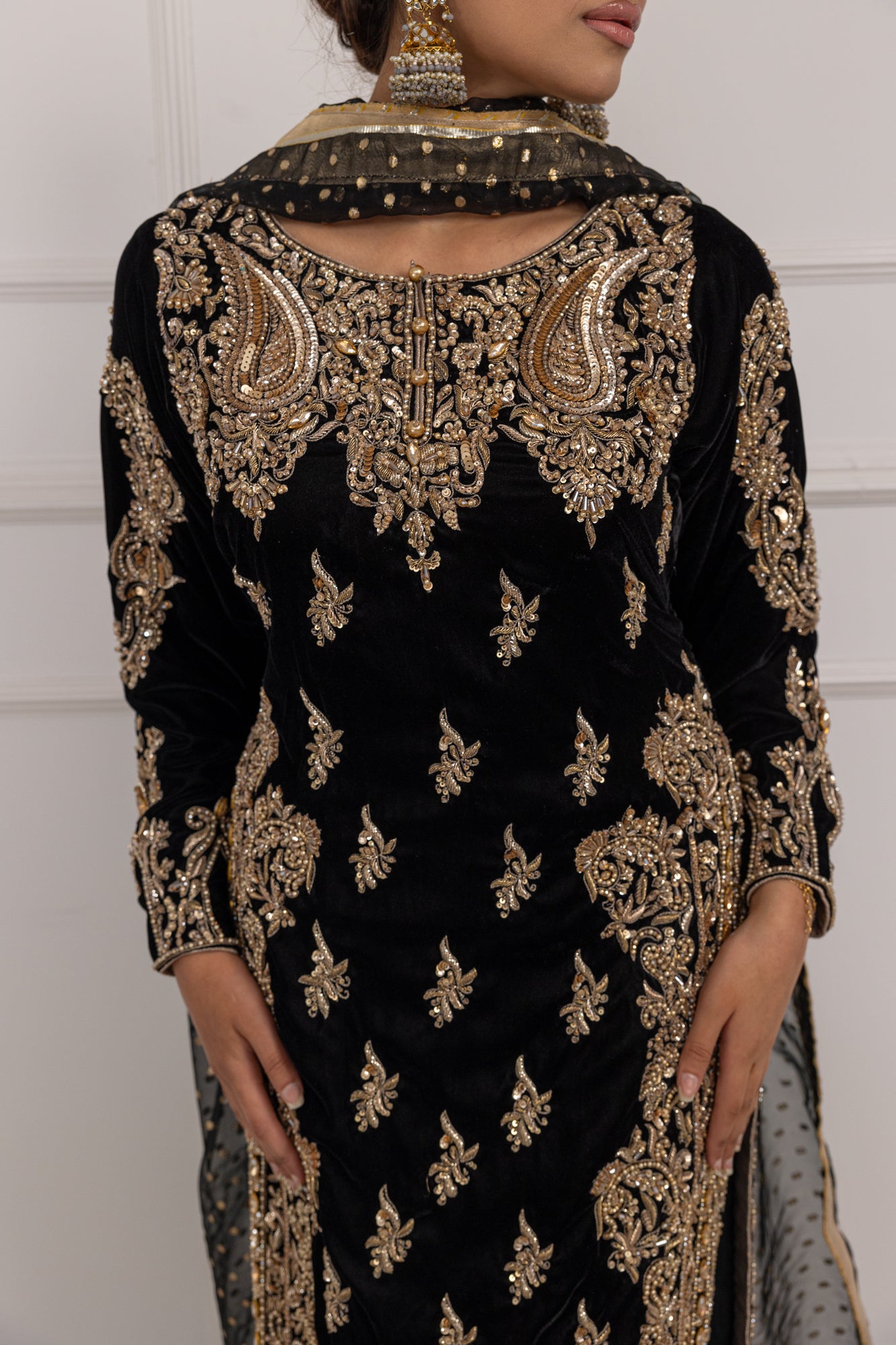 SRB1209 - Imaad - black Sehrish.B Designer - Memsaab Online