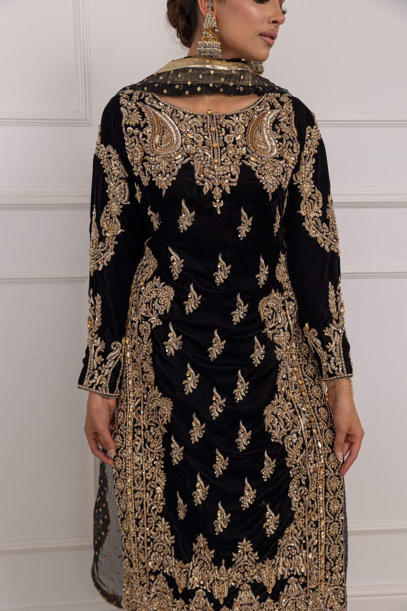 SRB1209 - Imaad - black Sehrish.B Designer - Memsaab Online