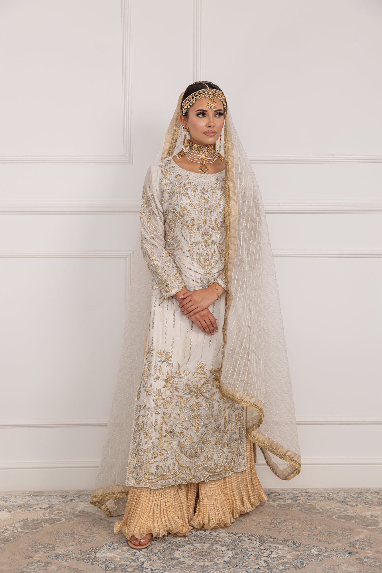 SRB1210 - Huma - White Sehrish.B Designer - Memsaab Online