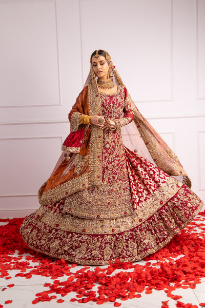 SRB2423 Raameen - Bridal Lengha - Memsaab Online