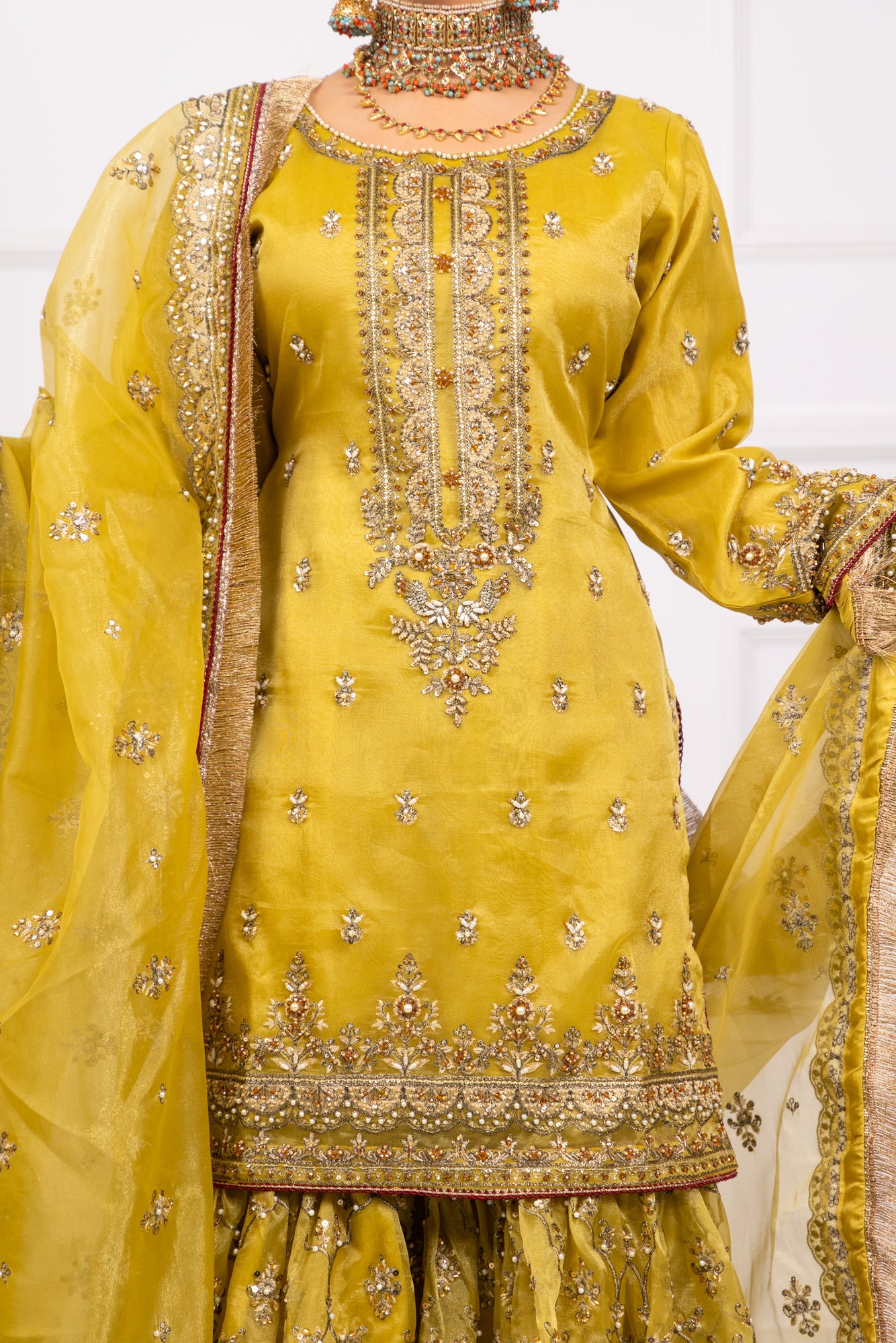 SRB1302 - Natasha - Mehndi Green - Sehrish.B Designer - Memsaab Online