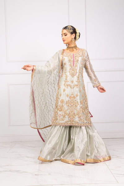 SRB1102 - BAREERA - Mint Sehrish.B Designer - Memsaab Online