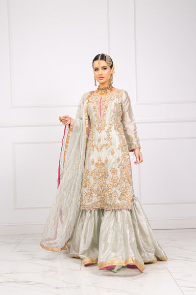 SRB1102 - BAREERA - Mint Sehrish.B Designer - Memsaab Online