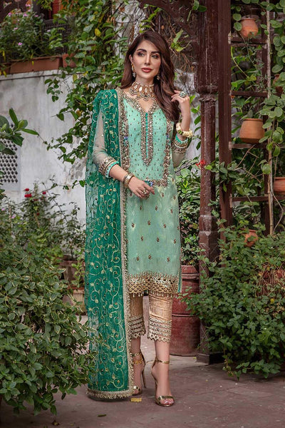 P-235 Turquoise Readymade Khuda Baksh Creations 2024 - Memsaab Online