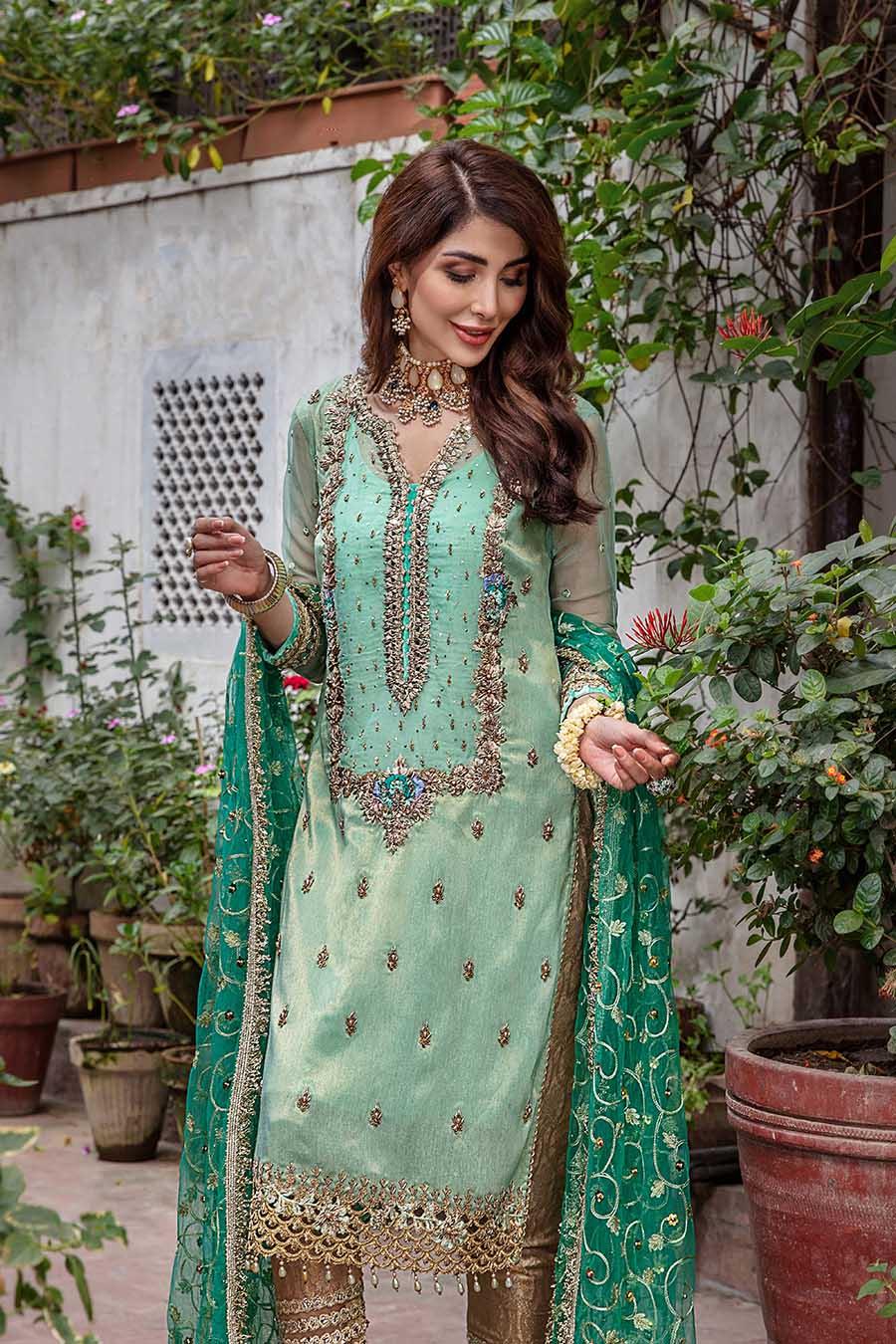 P-235 Turquoise Readymade Khuda Baksh Creations 2024 - Memsaab Online