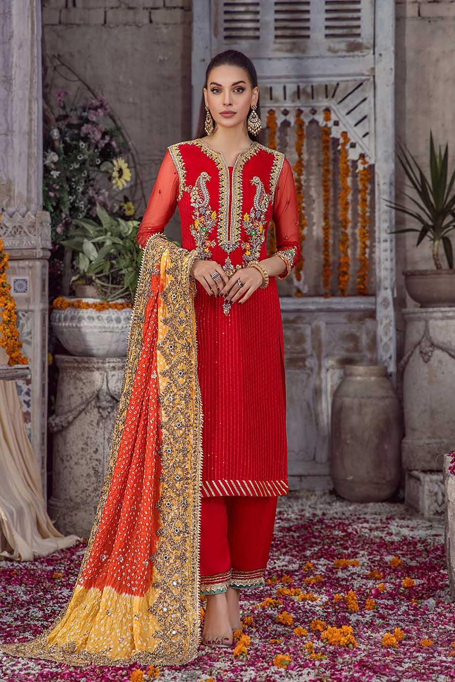 P-241 Red Readymade Khuda Baksh Creations 2024 - Memsaab Online