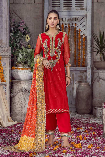 P-241 Red Readymade Khuda Baksh Creations 2024 - Memsaab Online