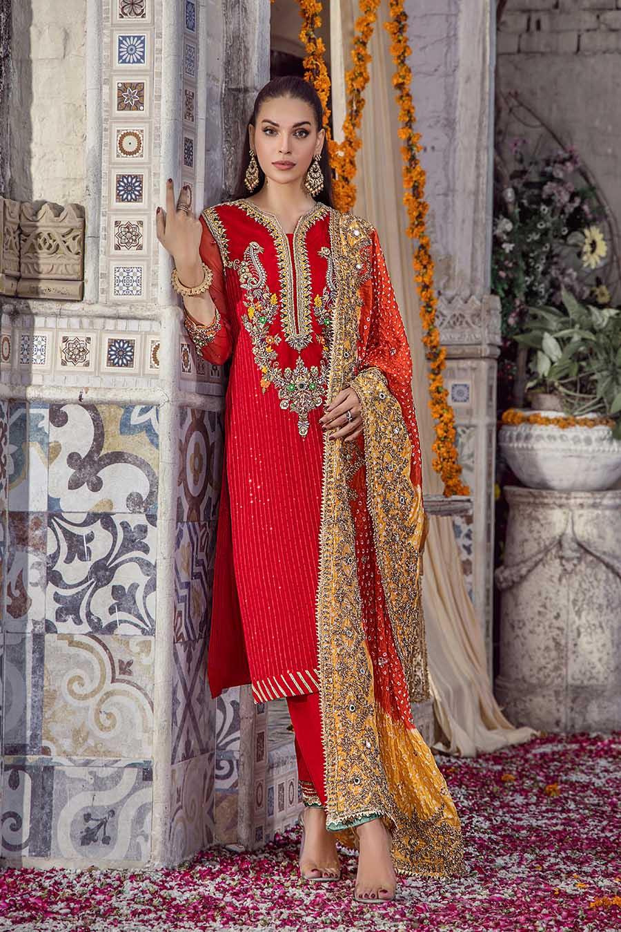 P-241 Red Readymade Khuda Baksh Creations 2024 - Memsaab Online