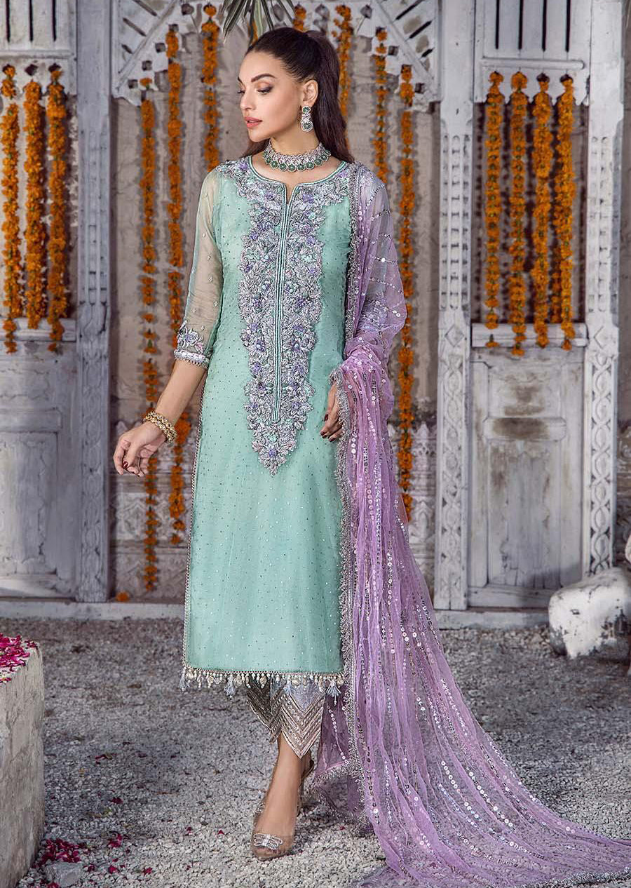 P-250 - Turquoise - Readymade - Khuda Baksh Creations 2024 - Memsaab Online