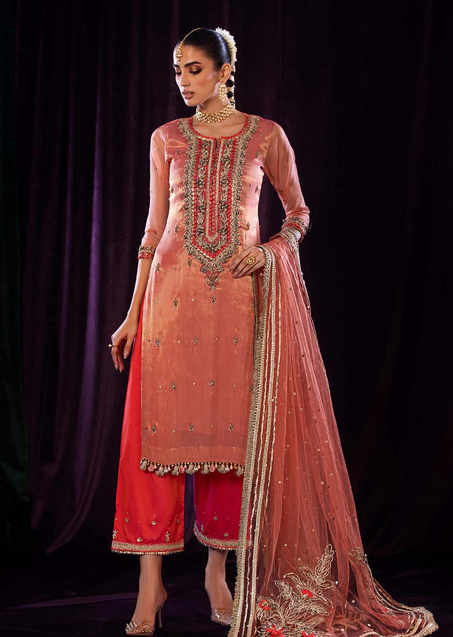 P-254 Red Readymade Khuda Baksh Creations 2024 - Memsaab Online