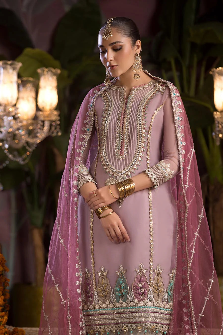 P-258 - Mauve - Readymade - Khuda Baksh Suit - Memsaab Online