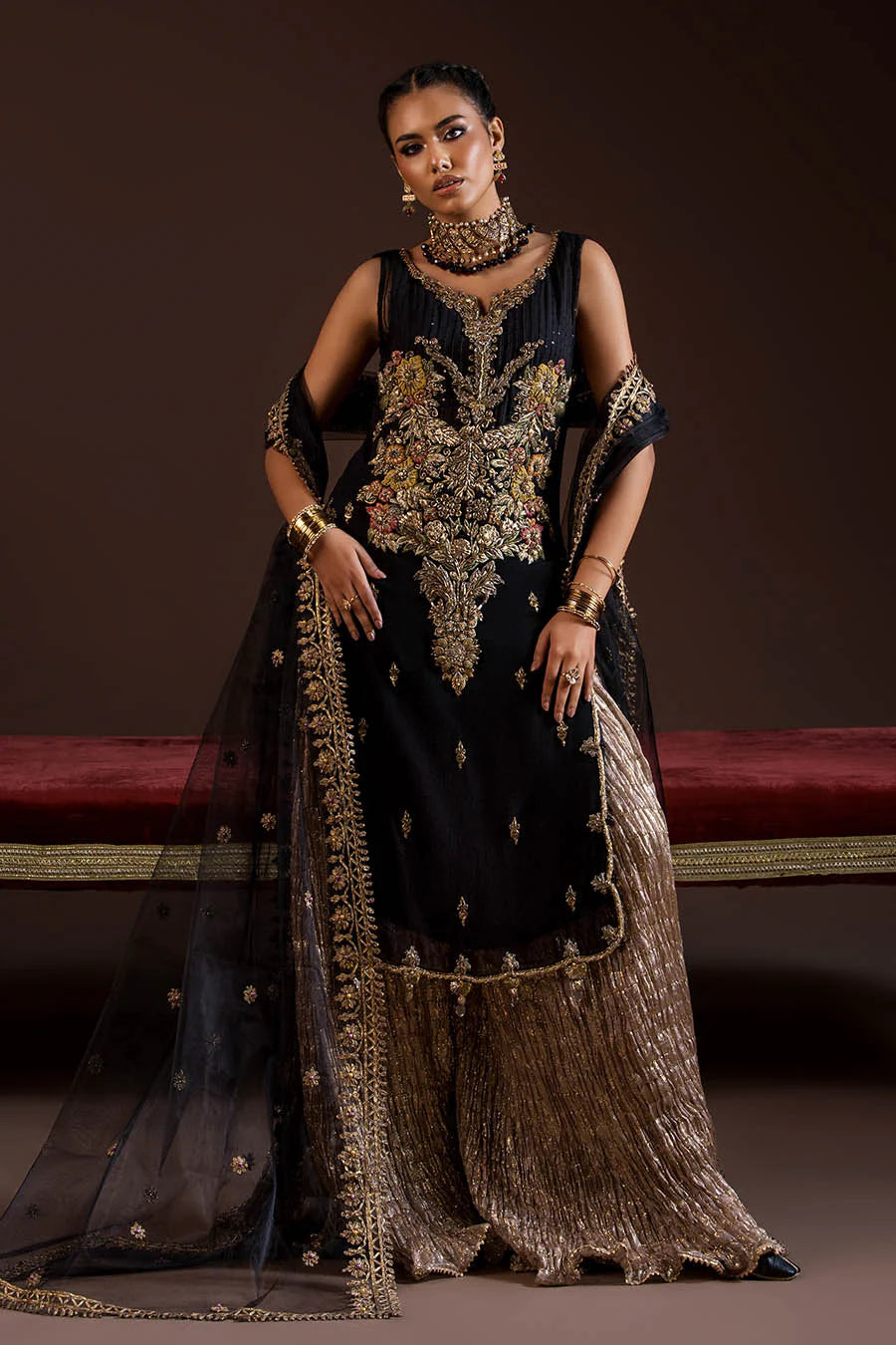 P-280 - Black - Readymade - Khuda Ameer Creations 2025 - Memsaab Online