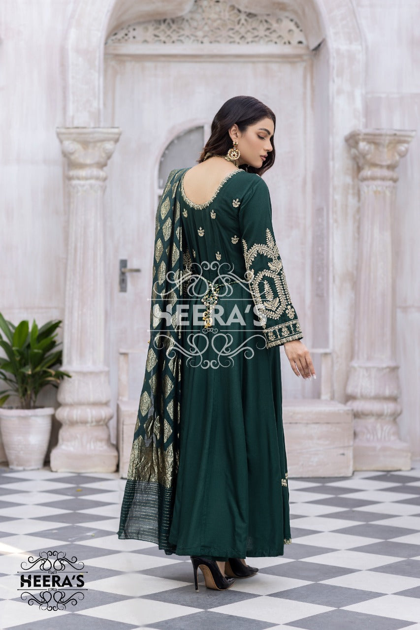 HSS-15 Mahrani Readymade Green Dress - Memsaab Online