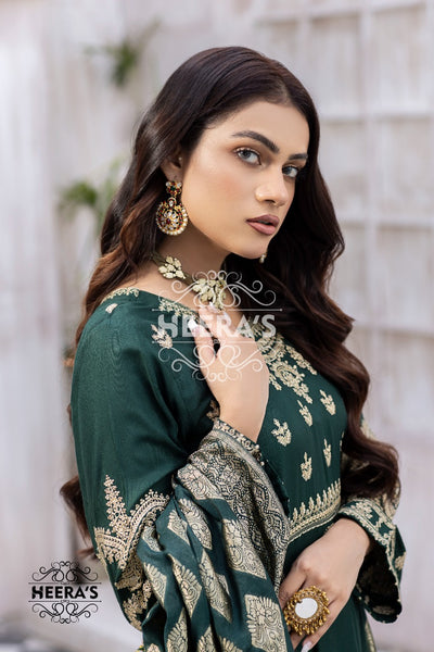 HSS-15 Mahrani Readymade Green Dress - Memsaab Online