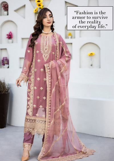 RGZ4020 Readymade Pink Chiffon suit - Memsaab Online