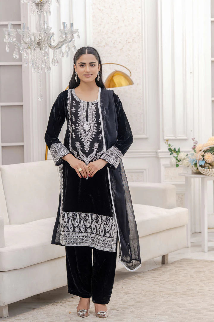 RGZ7110 Readymade - Luxury winter Velvet Suit 2025 - Memsaab Online