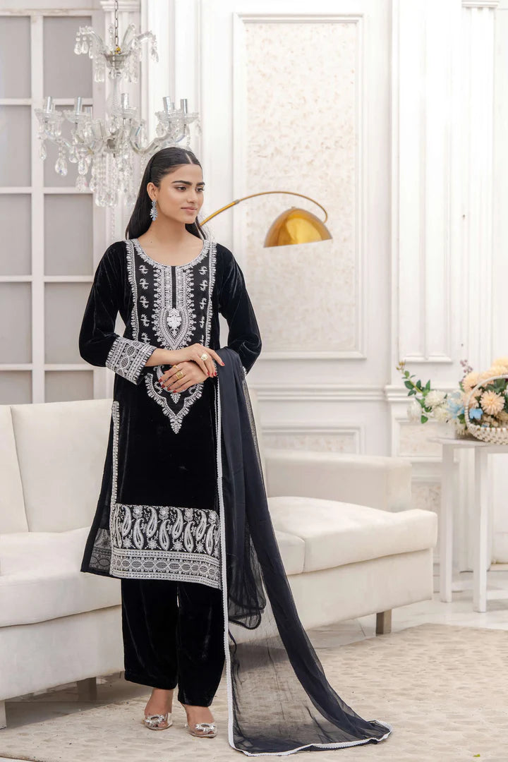 RGZ7110 Readymade - Luxury winter Velvet Suit 2025 - Memsaab Online