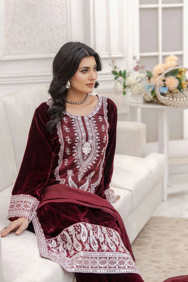 RGZ7110 Readymade - Luxury winter Velvet Suit 2025 - Memsaab Online