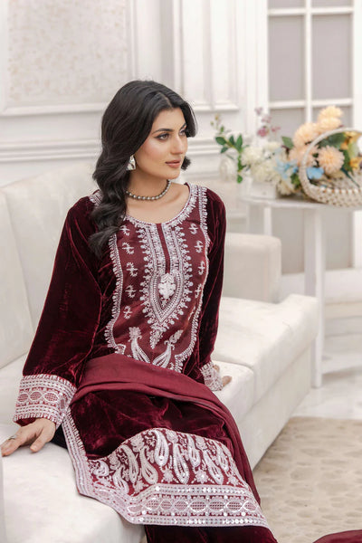 RGZ7110 Readymade - Luxury winter Velvet Suit 2025 - Memsaab Online