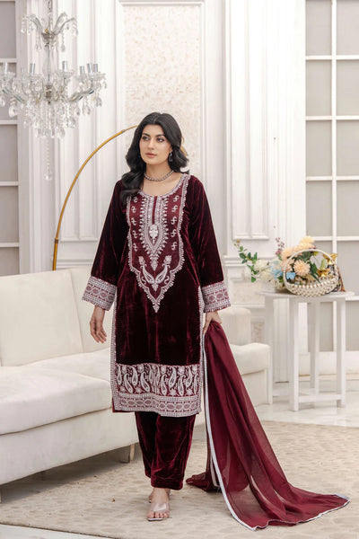RGZ7110 Readymade - Luxury winter Velvet Suit 2025 - Memsaab Online
