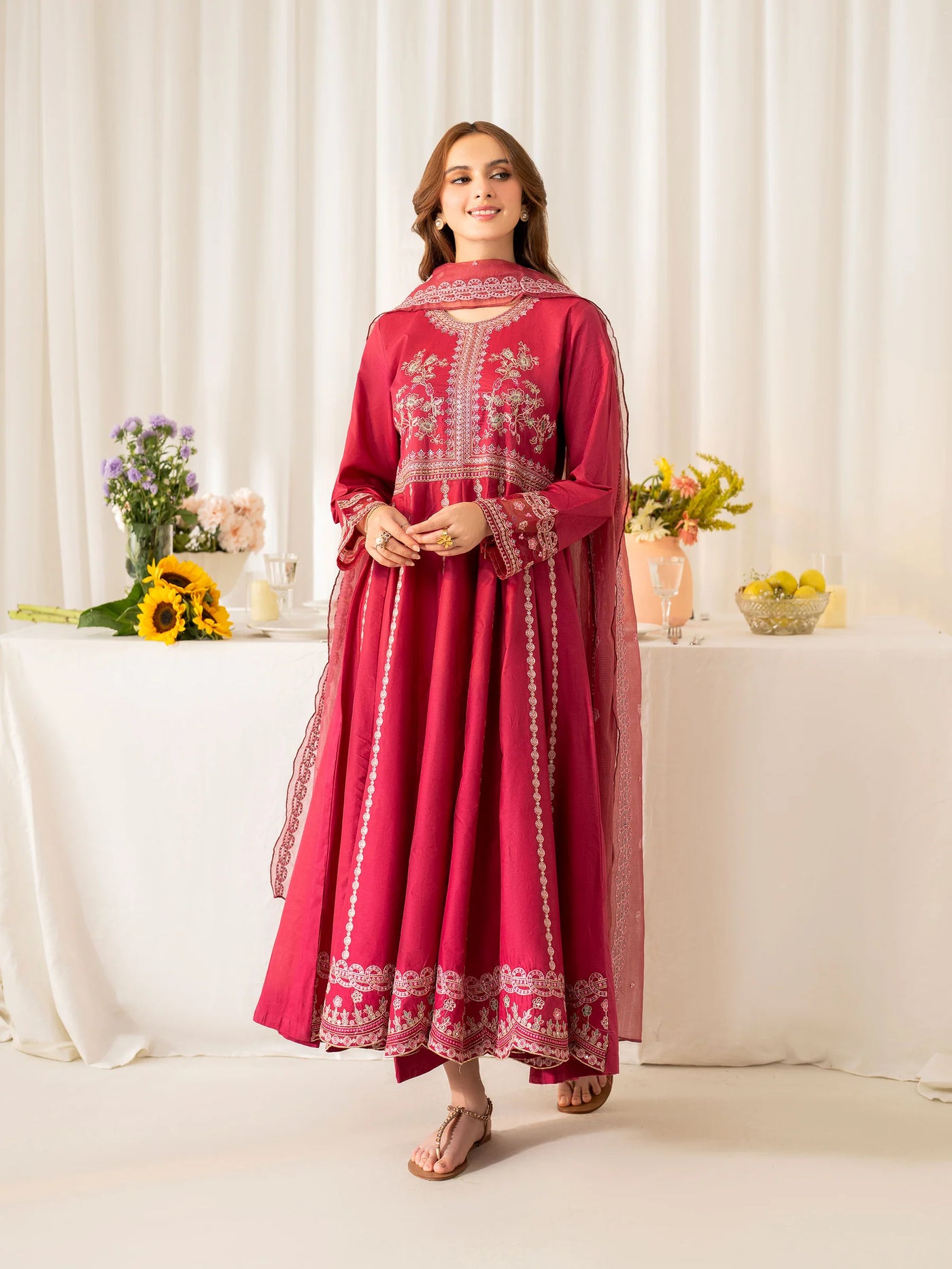 raniyah Garnet - Readymade 3 Piece – Memsaab