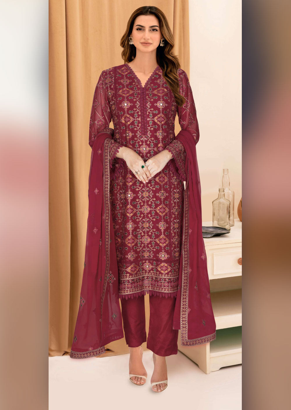 WA-360-F - Readymade - Ramsha Suit 2024 - Memsaab Online