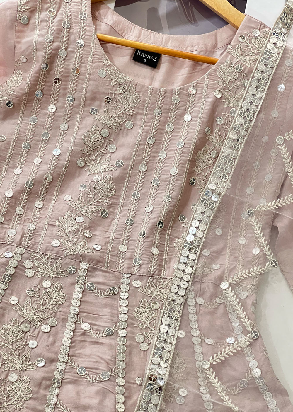 RGZ1402 Readymade Baby Pink Linen Dress - Memsaab Online