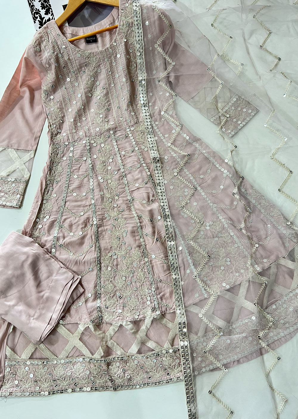 RGZ1402 Readymade Baby Pink Linen Dress - Memsaab Online