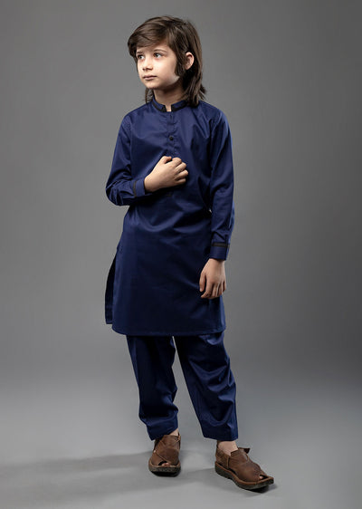 SPL2002 Readymade Blue Boys Kurta Shalwar - Memsaab Online