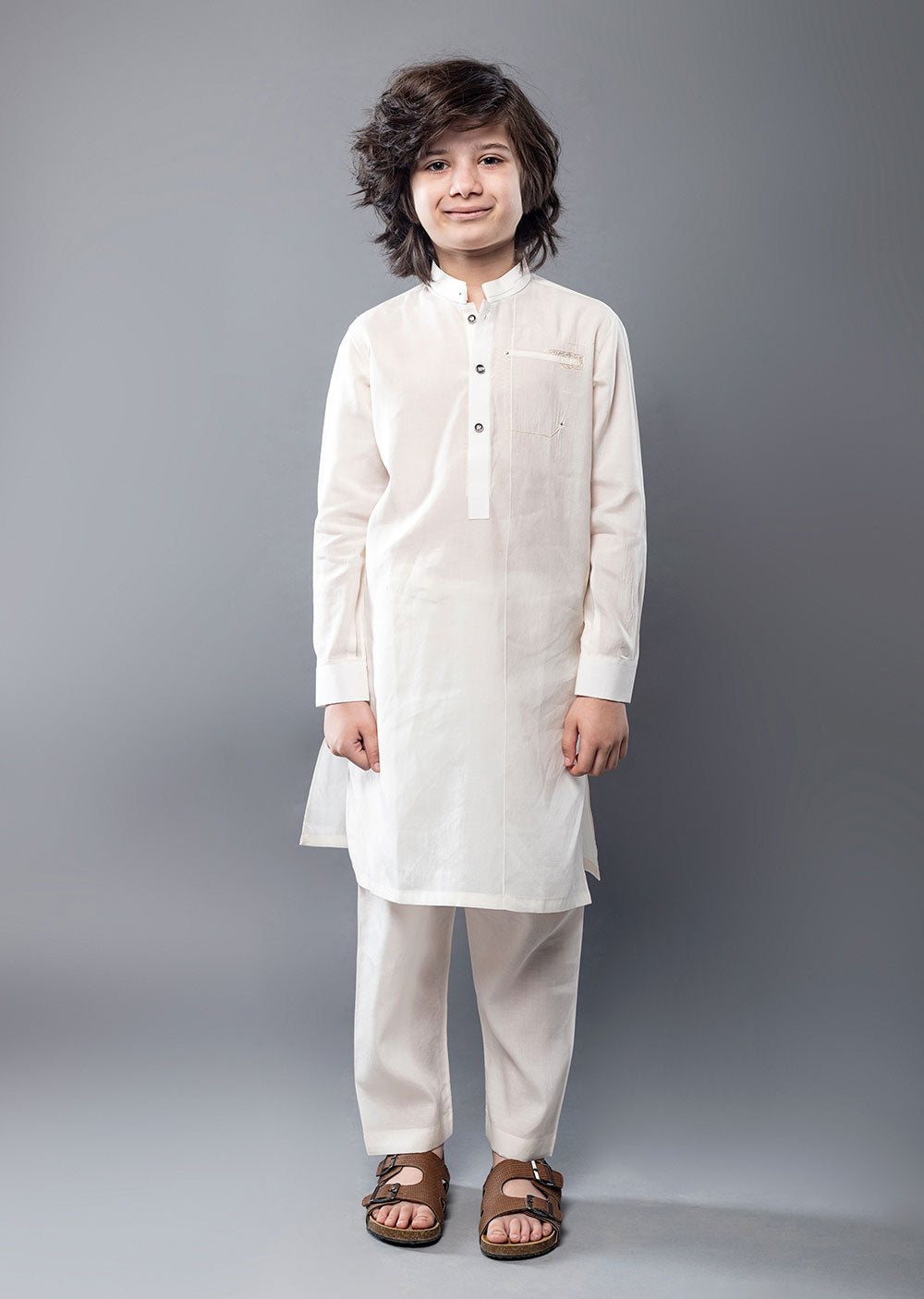 SPL2004 Readymade Off White Boys Kurta Pajama - Memsaab Online