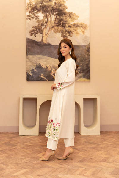 MSBMT-19 - Ravena - White - Readymade Outfit - 2 Piece Suit 2025 - Memsaab Online