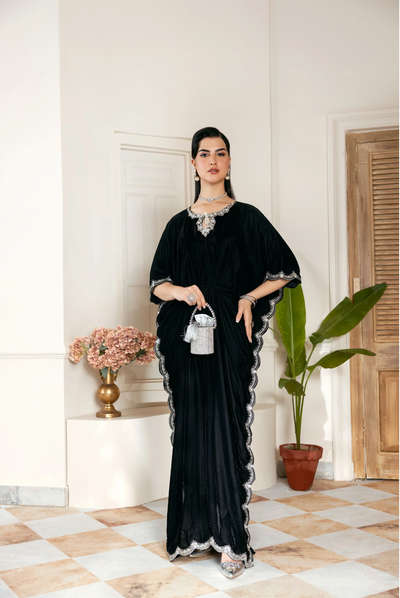 AIN-201 Ain Luxury Velvet Poocho - Memsaab Online