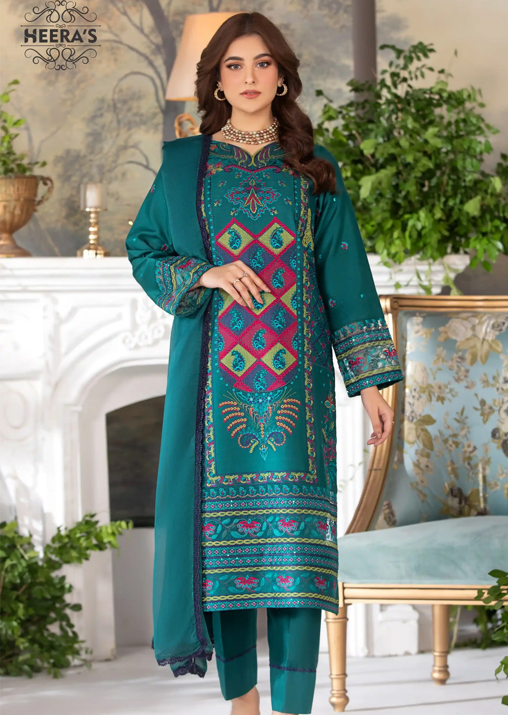 HSS-334- Readymade Heeras Suit - Memsaab Online