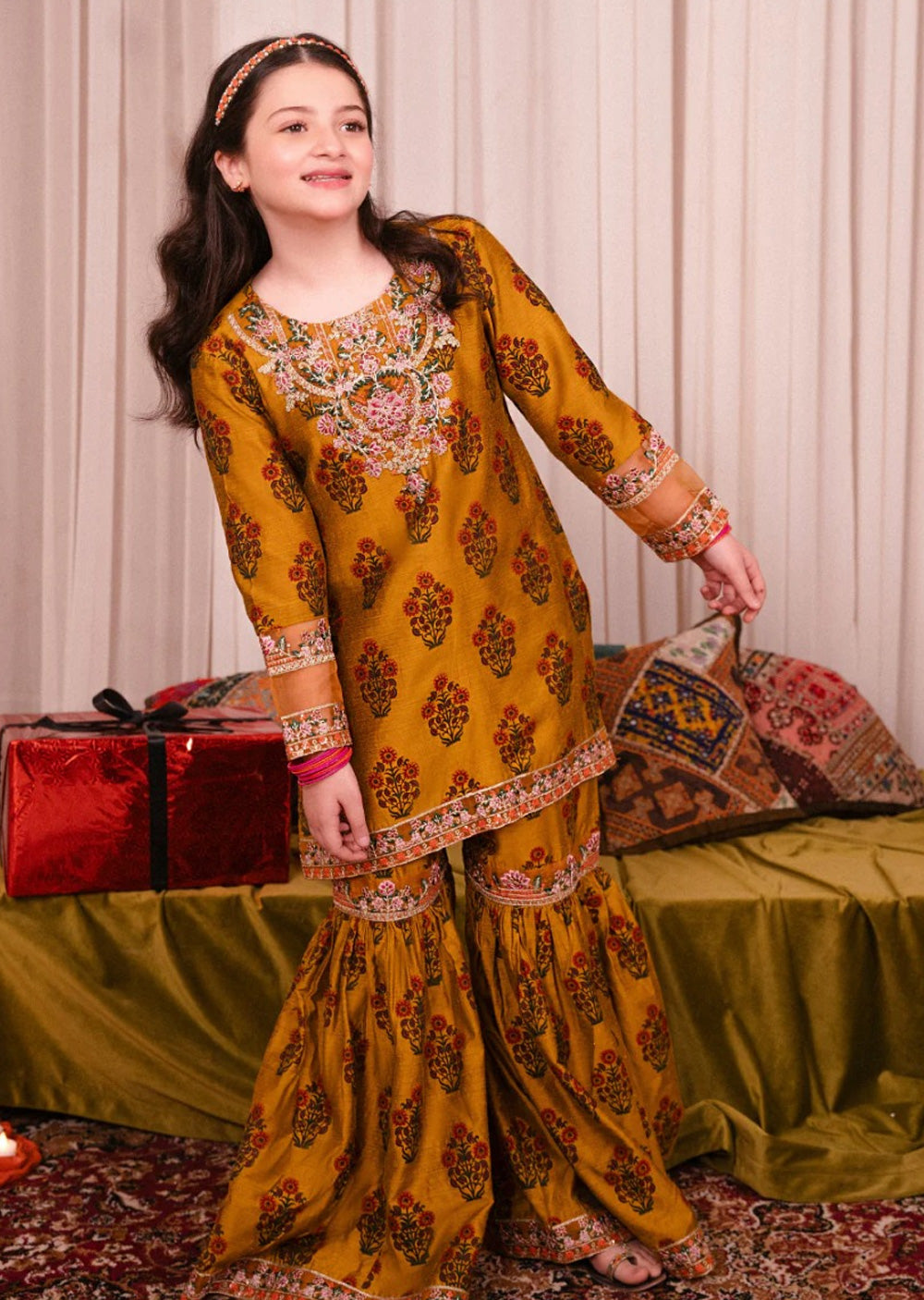 GNT-5006 - Sunehri- Readymade Kids Suit by Garnet 2024 - Memsaab Online