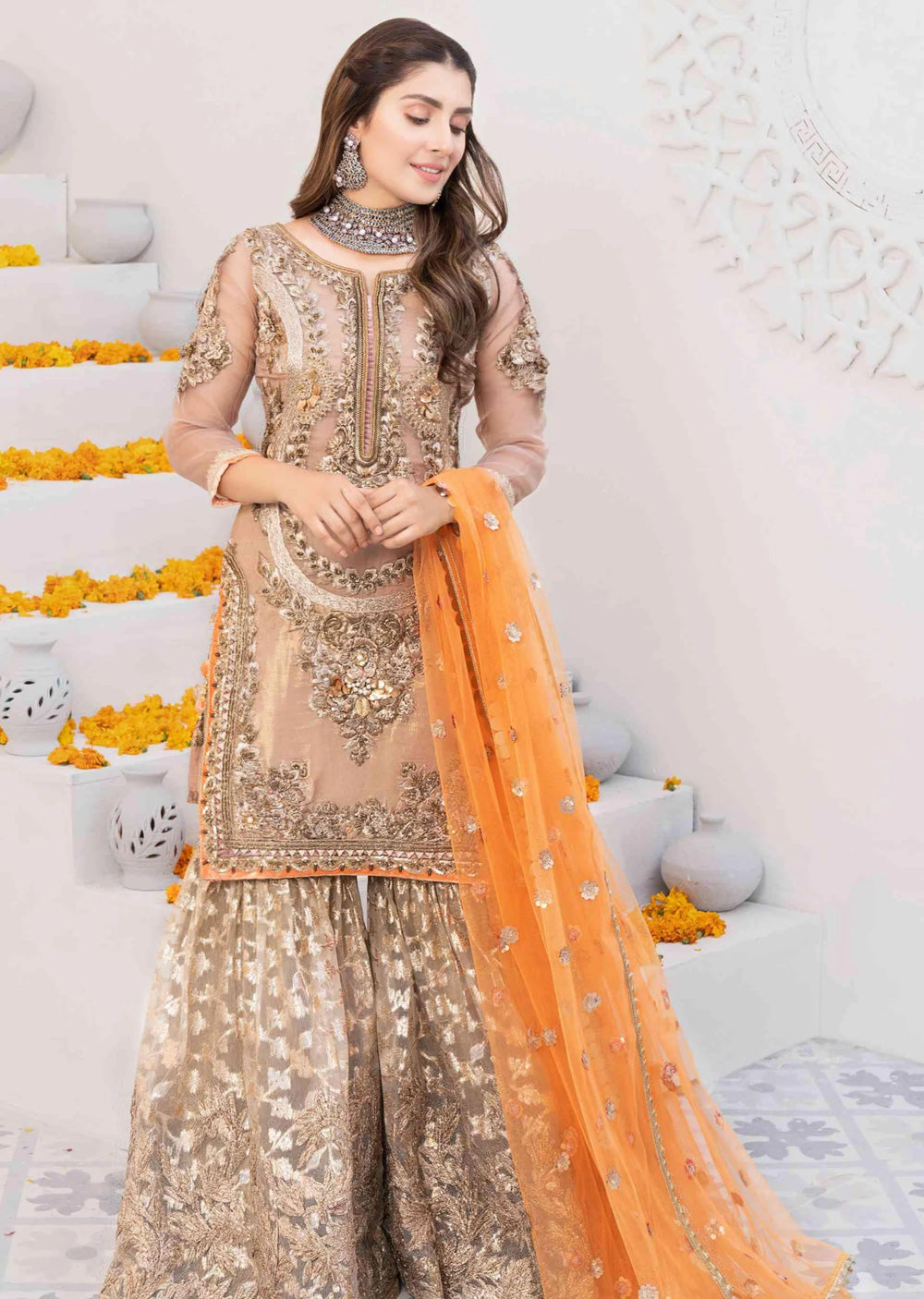 Z-225 -gold Readymade - Khuda Ameer Creations 2024 - Memsaab Online