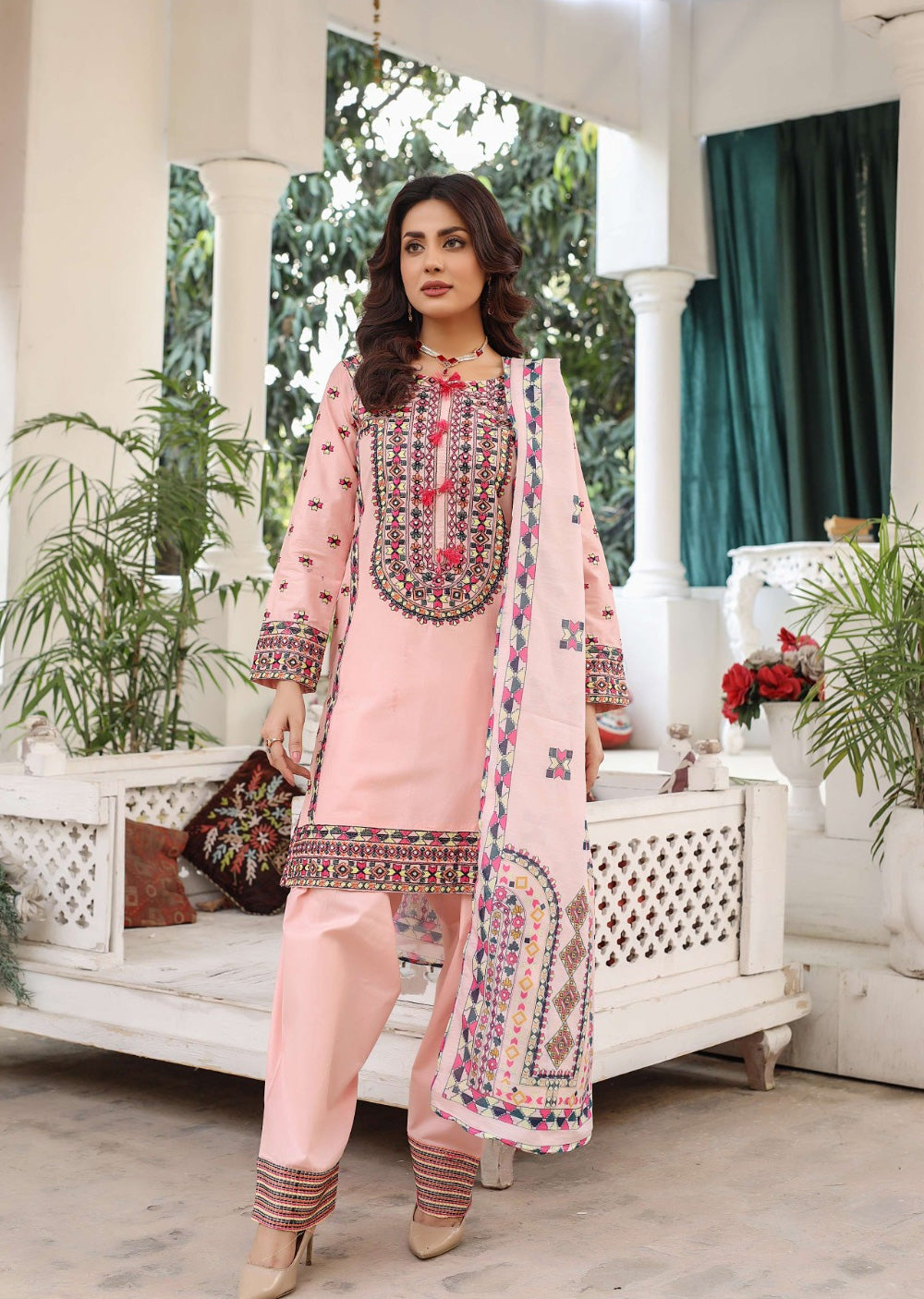 HK321 - Readymade Cotton Outfit 2025 - Memsaab Online